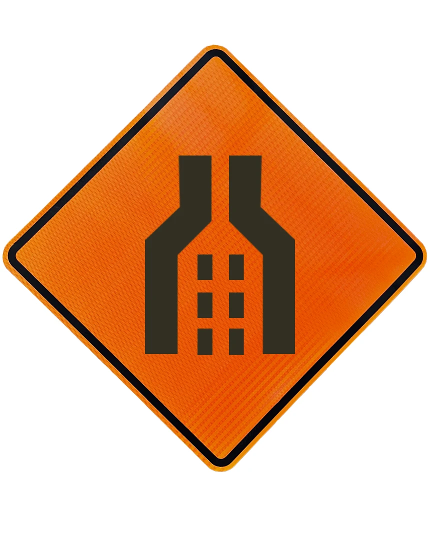 48\", Aluminum, High Intensity Reflective Sign, DOUBLE MERGE SYMBOL