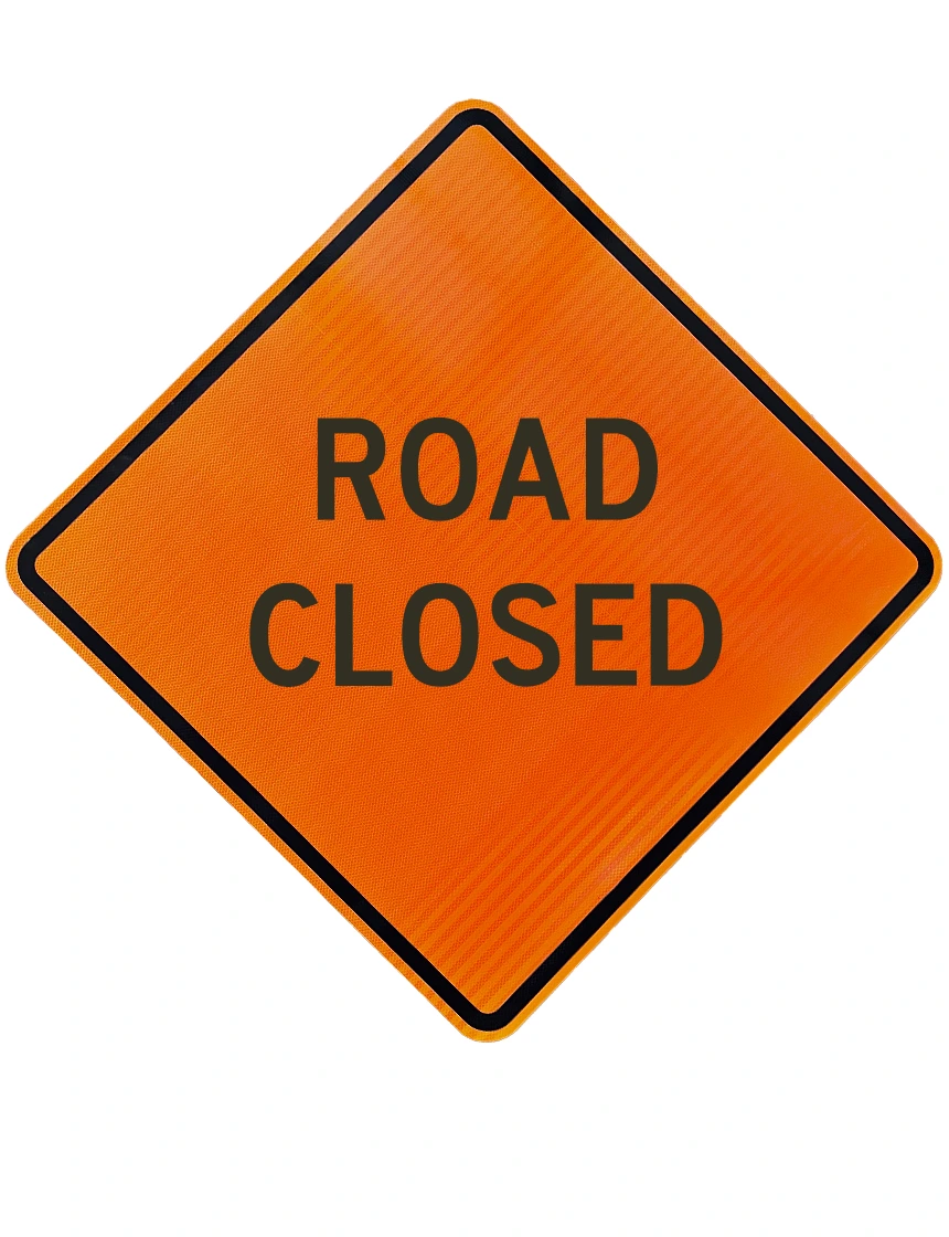48\", Aluminum, High Intensity Reflective Sign, ROAD CLOSED