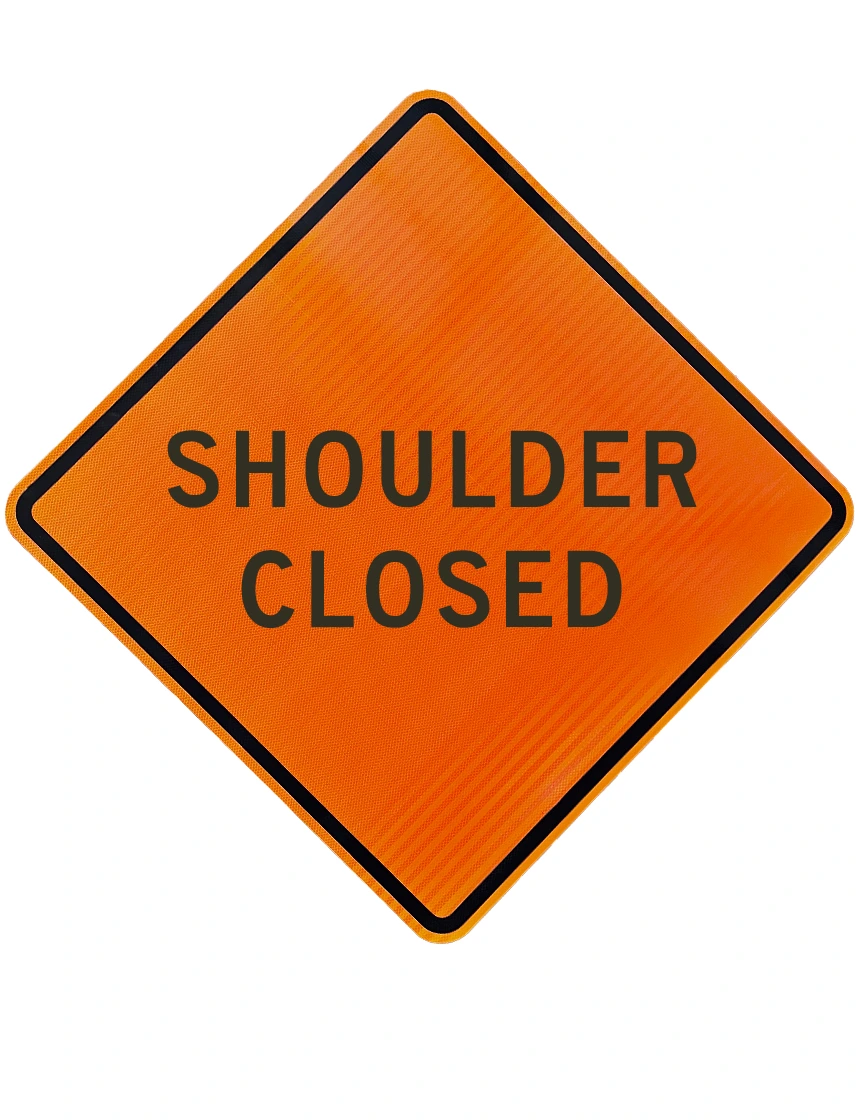 48\", Aluminum, High Intensity Reflective Sign, SHOULDER CLOSED