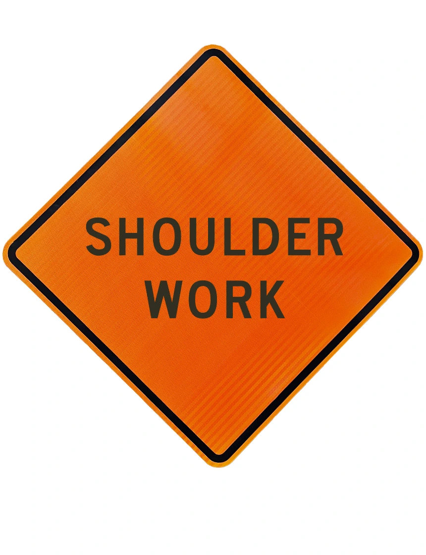 48\", Aluminum, High Intensity Reflective Sign, SHOULDER WORK