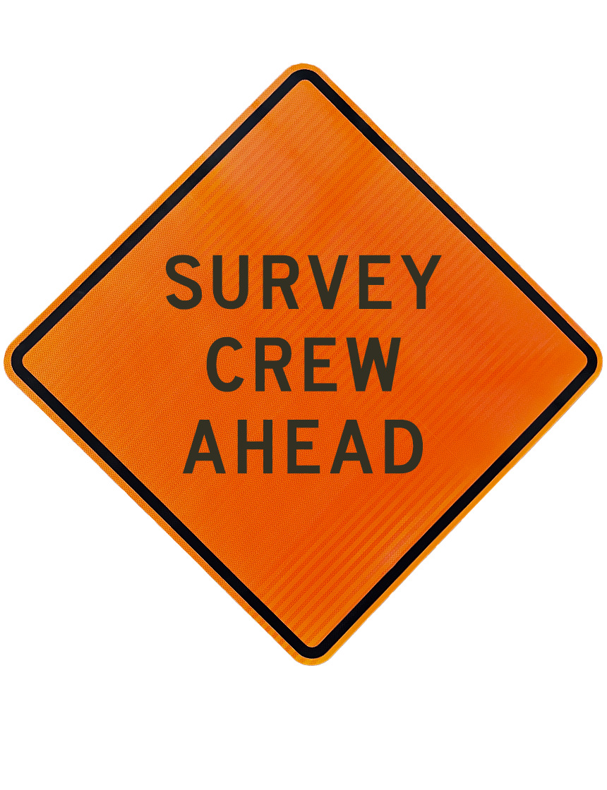 48\", Aluminum, High Intensity Reflective Sign, SURVEY CREW AHEAD