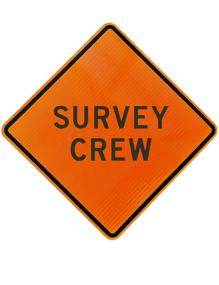 48\", Aluminum, High Intensity Reflective Sign, SURVEY CREW