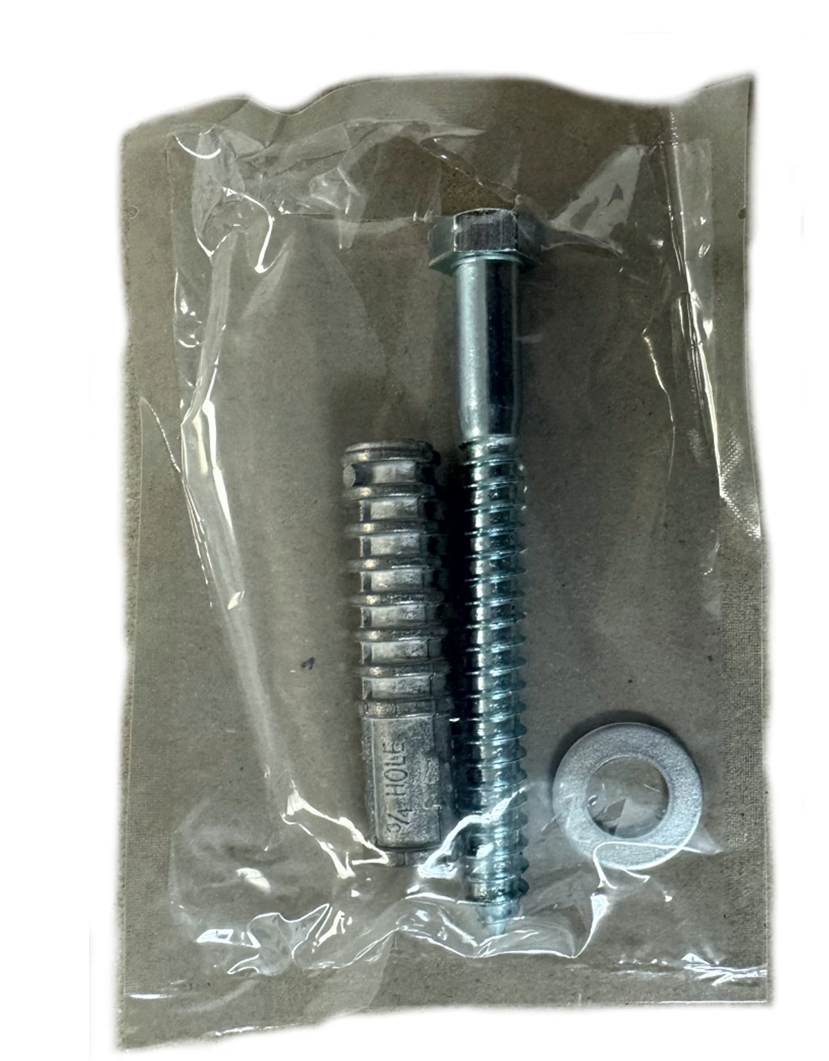 Bag of One (1) 5\" x 1/2\" Lag Bolts, Anchors \u0026 Washers per Bag for Speed Bump End Cap Installation