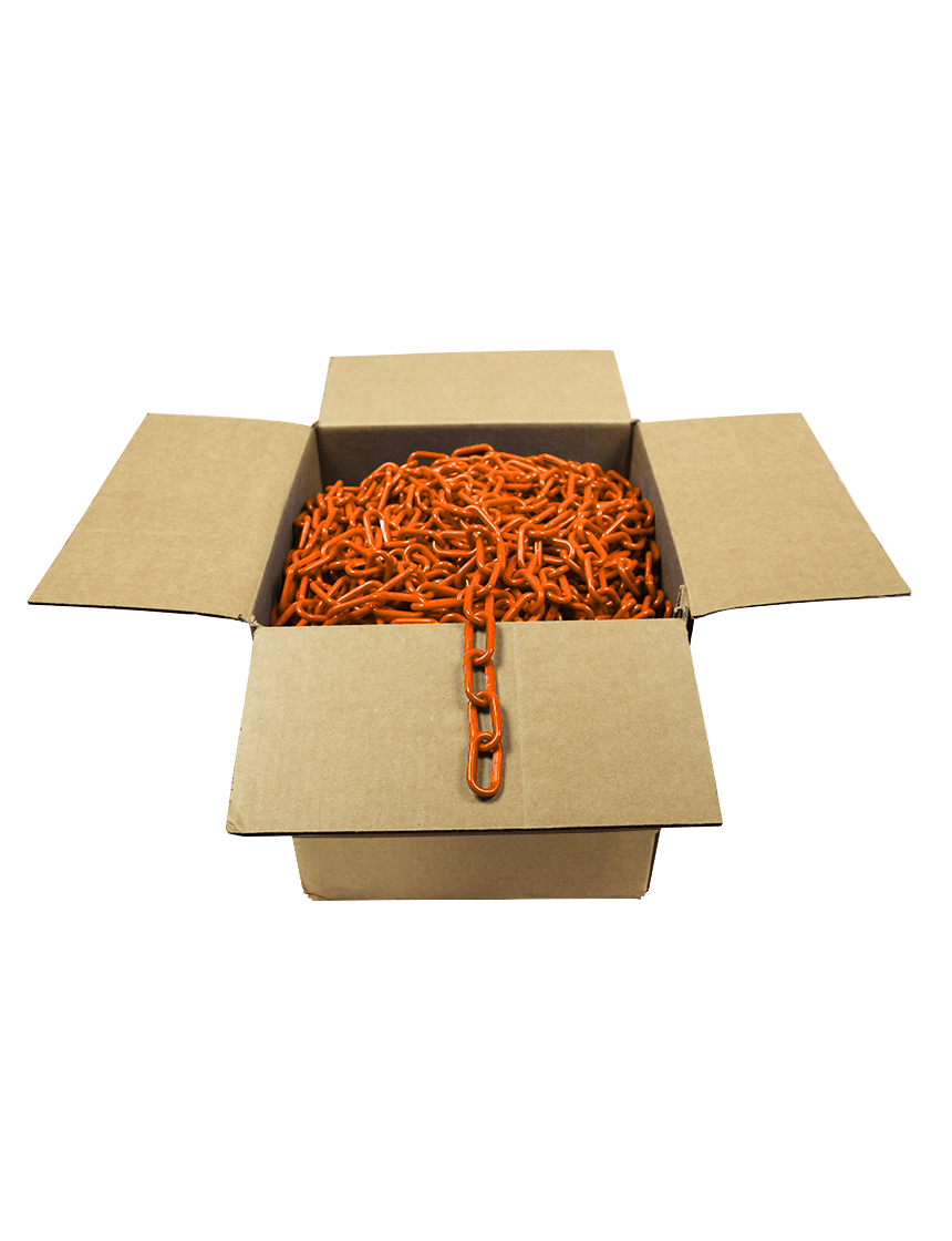 500\u0027 Box of Orange 2\" Link, Standard Plastic Chain
