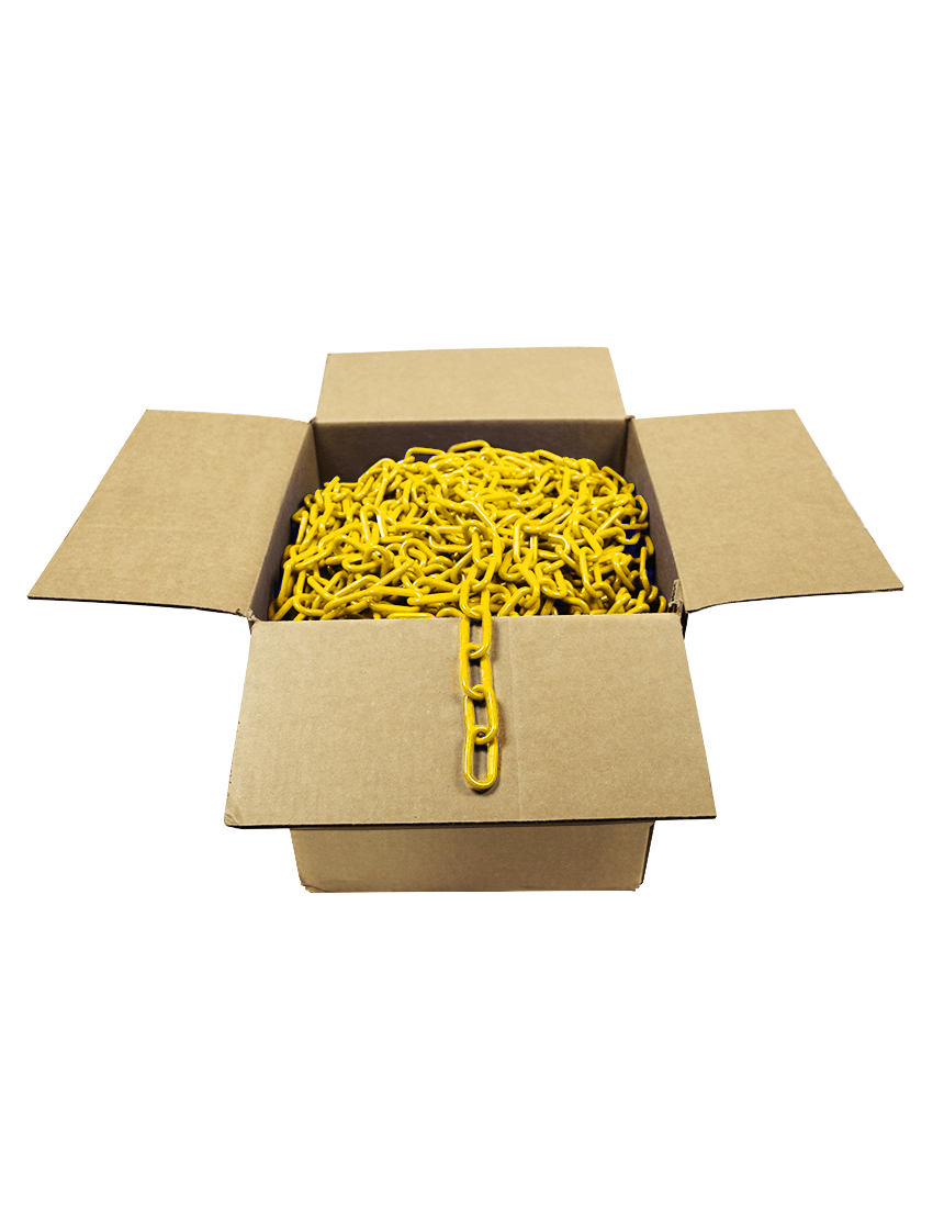 500\u0027 Box of Yellow 2\" Link, Standard Plastic Chain