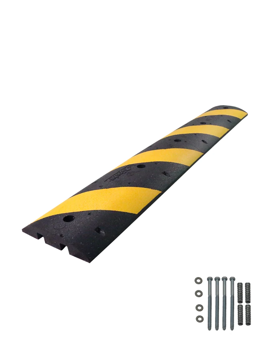 6\u0027 Clearline Heavy Duty Rubber Speed Bump w/ Five (5) 5\" Lag Bolts