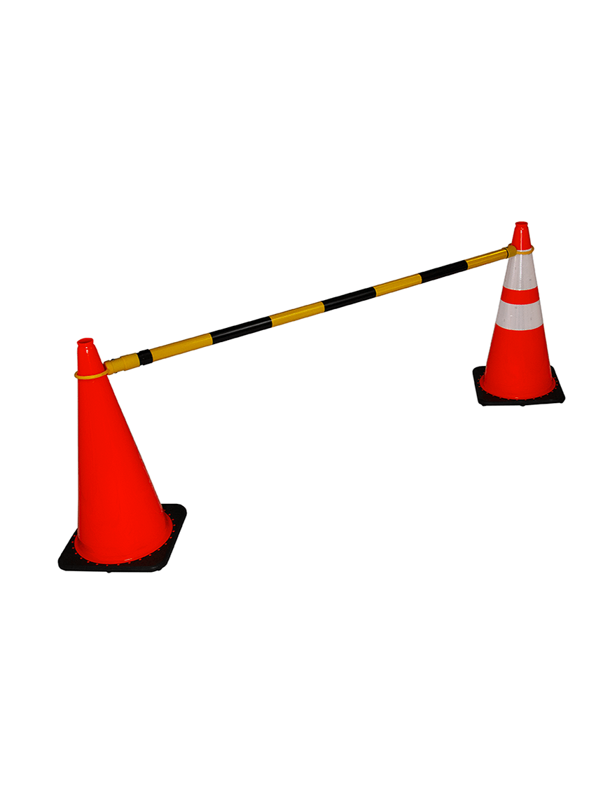 6\u0027 - 10\u0027, \u0027WORKZONE\u0027, Black \u0026 Yellow Reflective Cone Bar