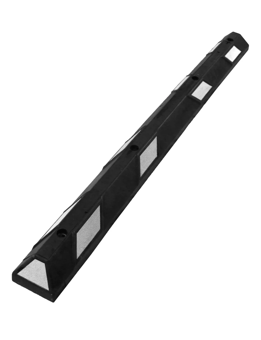 6\u0027 Economy Black \u0026 White Rubber Parking Block w/four 5\" Bolts for Concrete