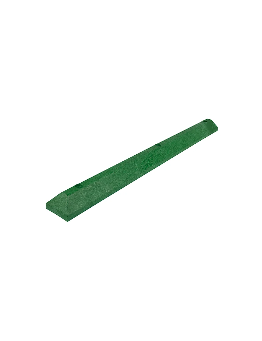 6\u0027 EV Green, Heavy-Duty Solid Recycled Plastic Parking Block w/12\" Galvanized Steel Spikes