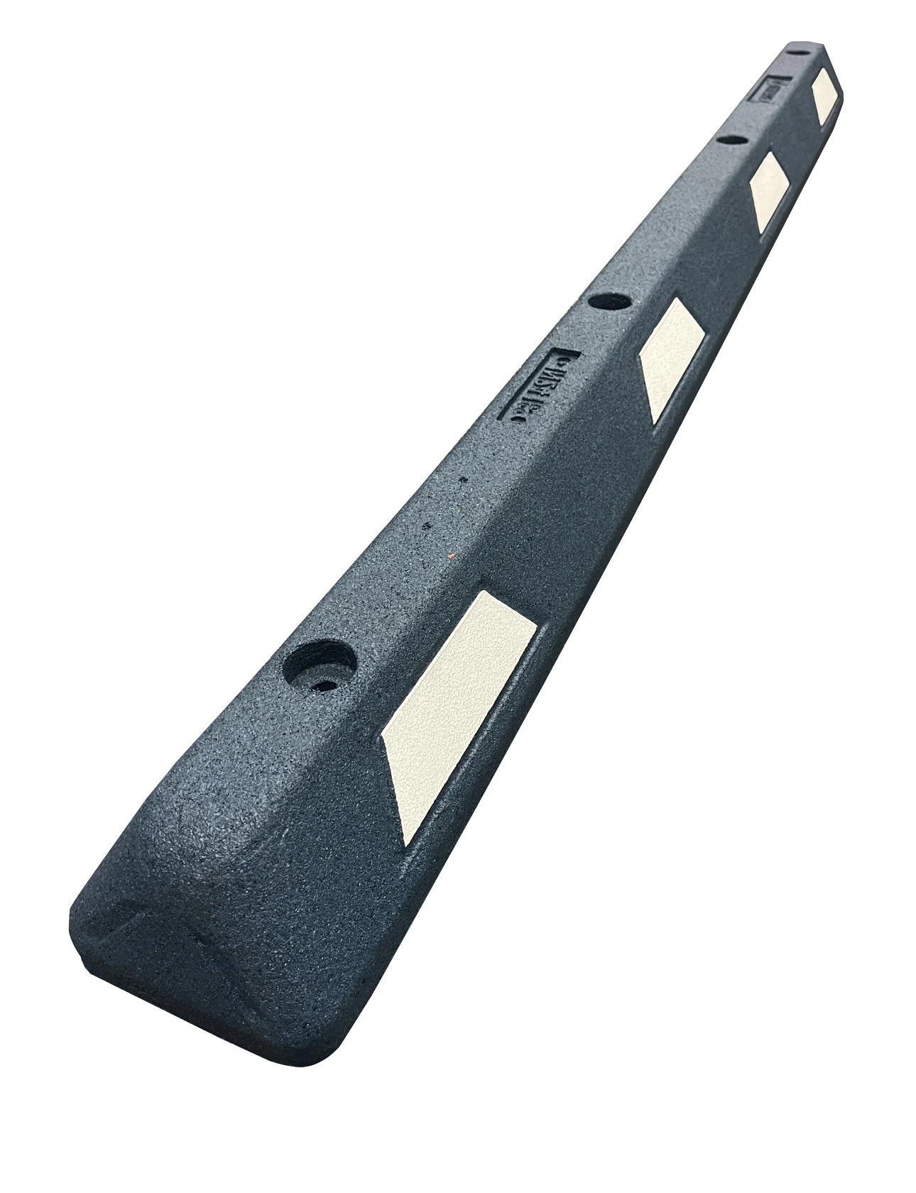 6\u0027 Blue \u0026 White Plasticade Recycled Rubber Parking Block with No Mounting Hardware