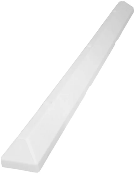 6 foot White Recycled Plastic Commercial Parking Block with 14\" Rebar Steel Mounting Spikes