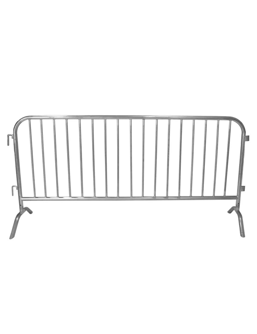 7\u0027 (84\") Long x 42\" Tall, Galvanized Steel Crowd Control Barricade with Bridge Feet