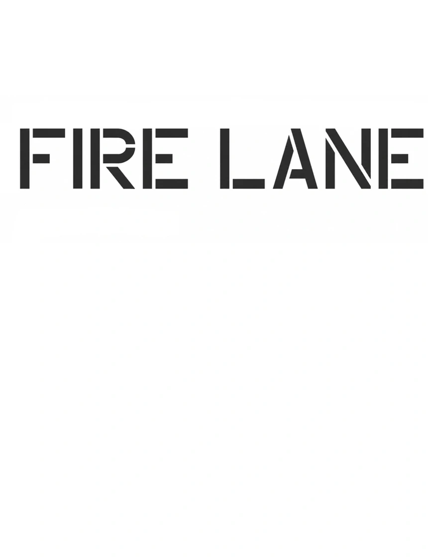 8\" Tall Letters, Reusable, FIRE LANE Stencil