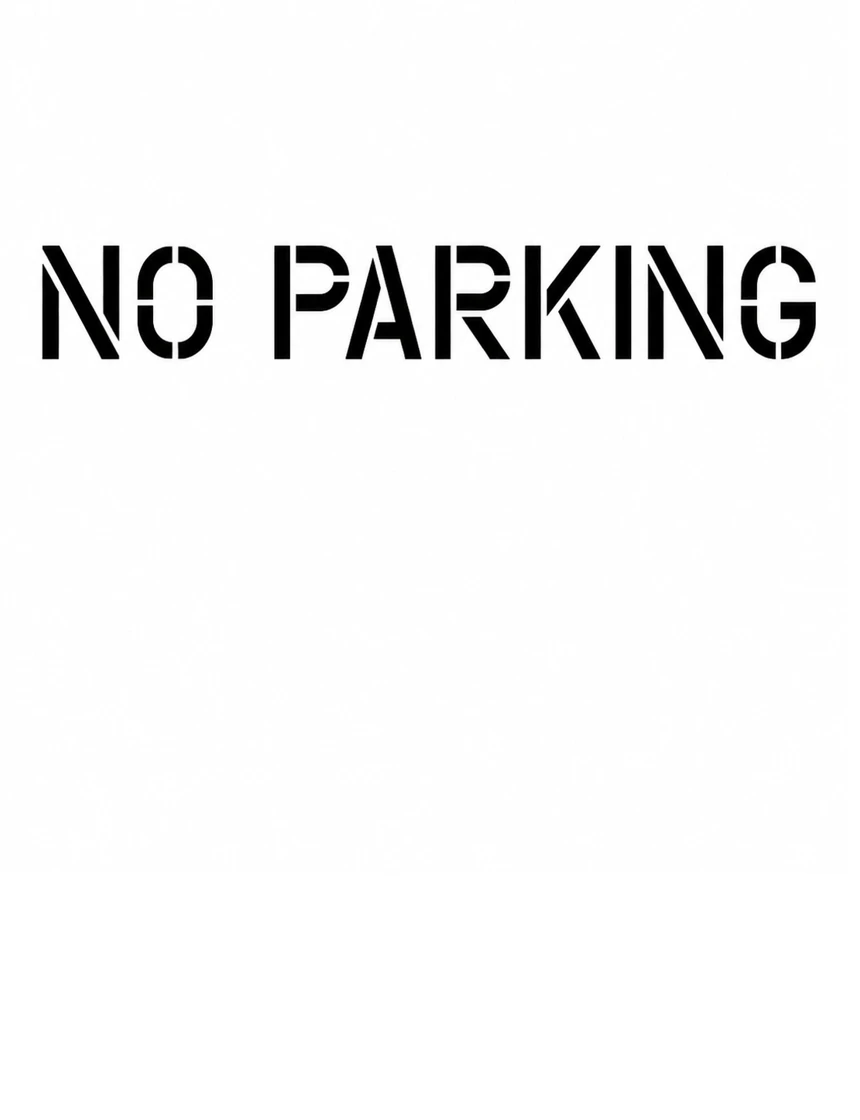 8\" Tall Letters, Reusable, NO PARKING Stencil