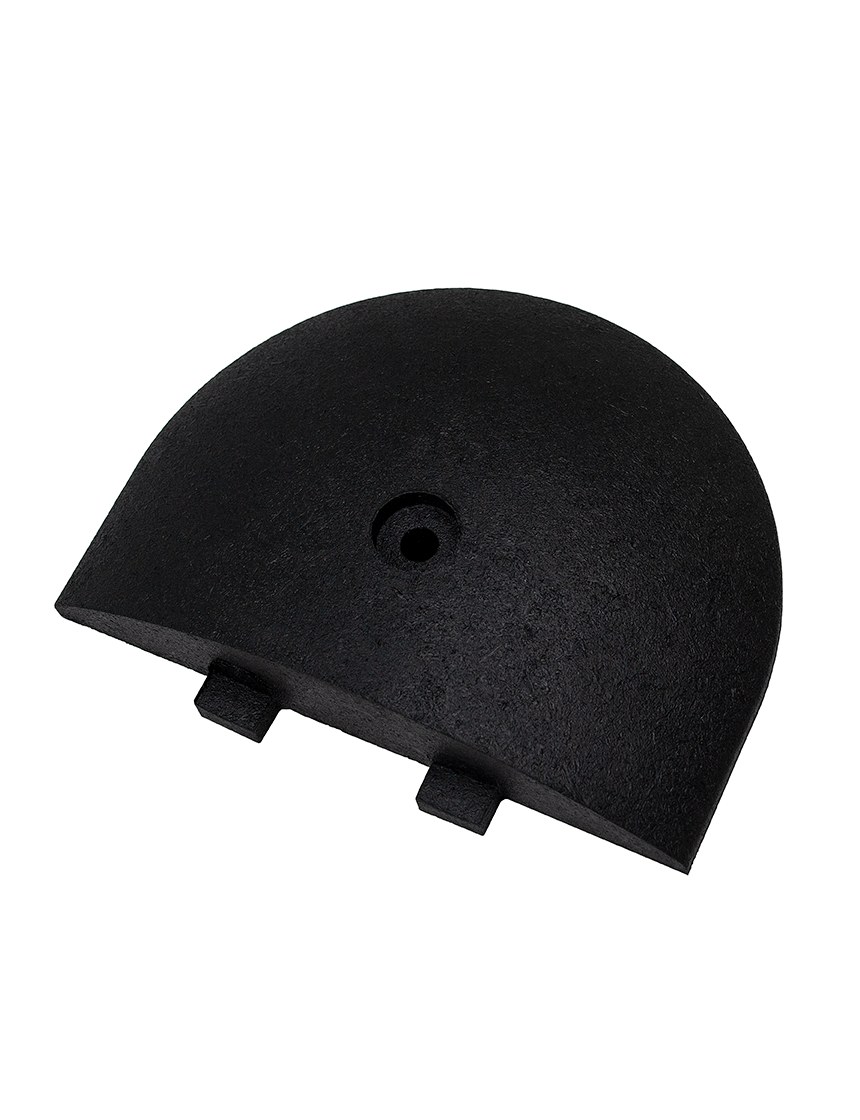 9\" Rounded End Cap for Rubber Speed Bump w/5\" Lag Bolt \u0026 Anchor