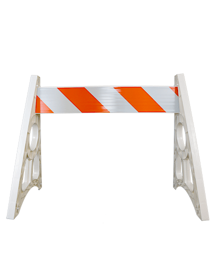 Economy A-Cade Leg Kit-(2) Econ A-Cade Legs \u0026 (1) 4\u0027 Rail w/Orange \u0026 White EG Reflective Sheeting 1 Side