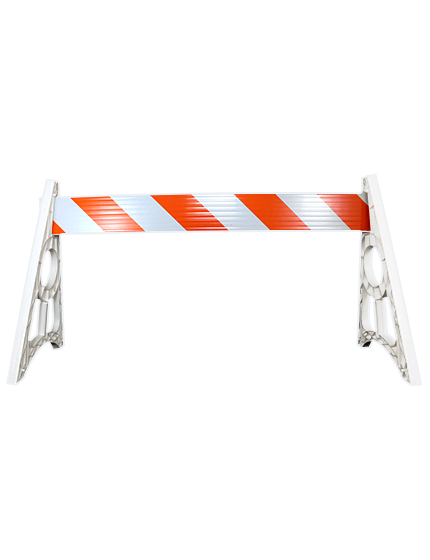 Economy A-Cade Leg Kit-(2) A-Cade Legs \u0026 (1) 6\u0027 Rail w/Orange \u0026 White EG Reflective Sheeting 1 Side