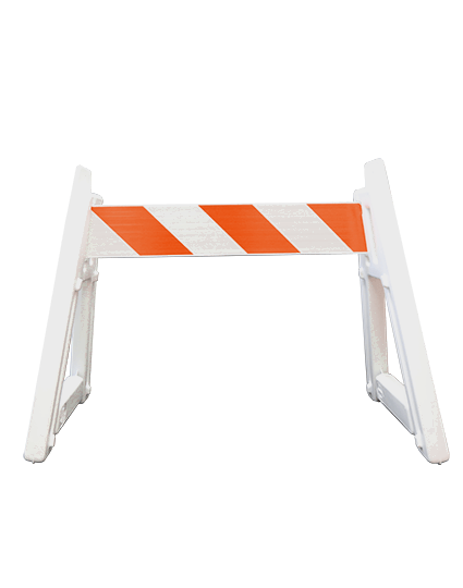 A-Cade Leg Kit-2) Deluxe A-Cade Legs \u0026 (1) 4\u0027 Rail w/Orange \u0026 White EG Reflective Sheeting 1 Side