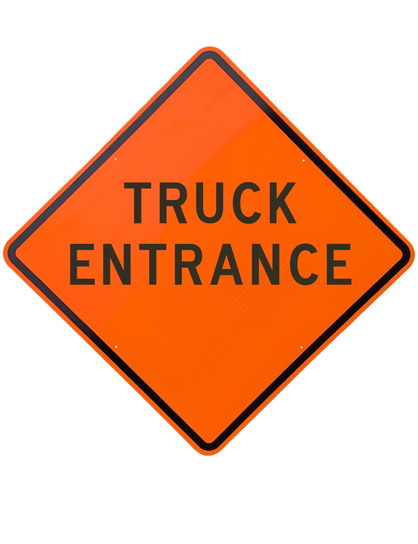 48\", Aluminum, Diamond Grade Reflective Sign, Truck Entrance