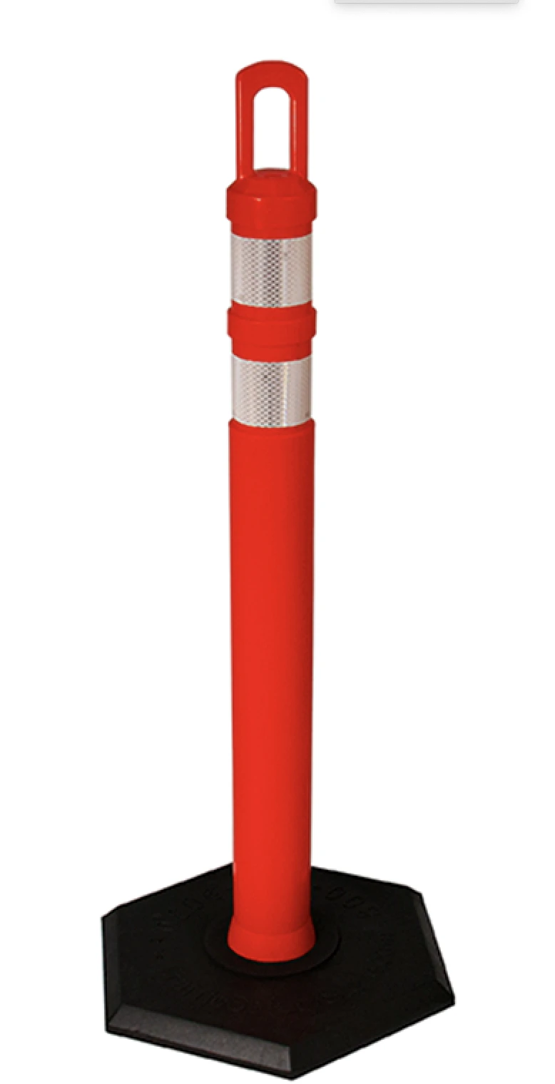 42\" Orange JBC Arch Top Tube with Two 3\" Reflective Collars and 8lb Base