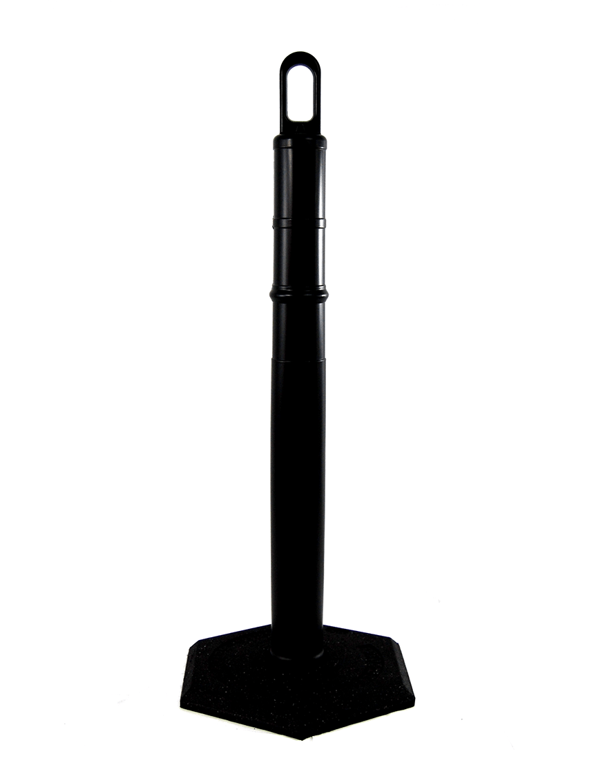 42\" Black TrafFix Looper Tube w/ 18 lbs Base w/ Single Color Graphic