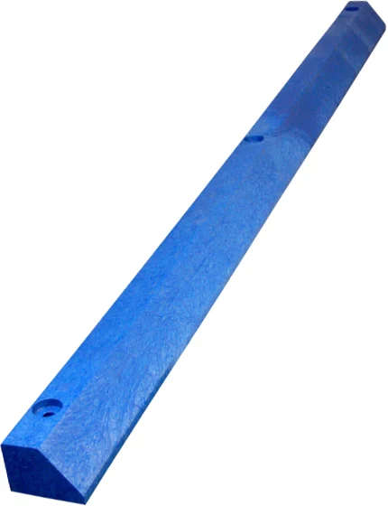 6\u0027 Blue, Economy Solid Recycled Plastic Parking Block w/12\" Galvanized Steel Spikes