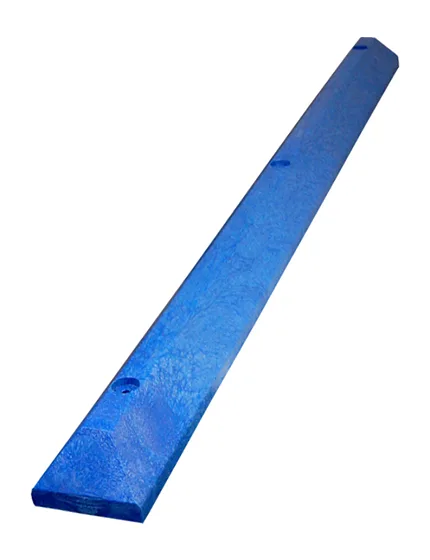 6\u0027 Blue, Heavy-Duty Solid Recycled Plastic Parking Block w/14\" Galvanized Rebar Steel Spikes