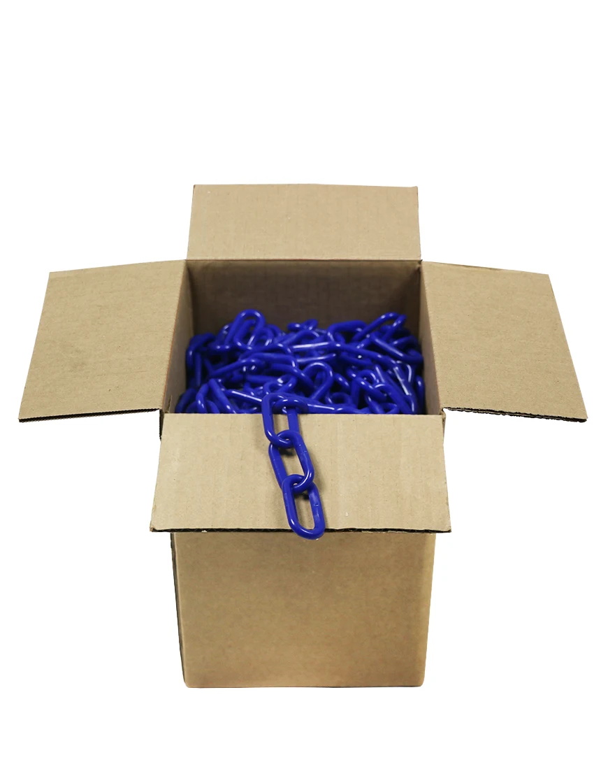 100\u0027 Box Of Blue 2\" Link, Standard Plastic Chain