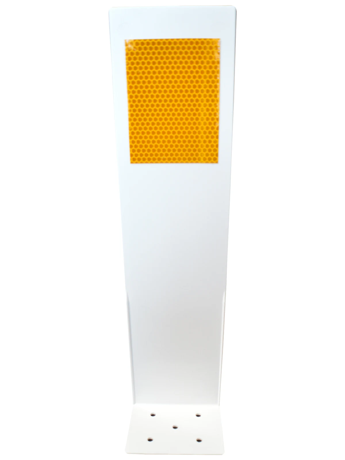 Box of 50 - 16\" Low Profile White Barrier Wall Reflectors Yellow Reflective Sheeting on One (1) Side