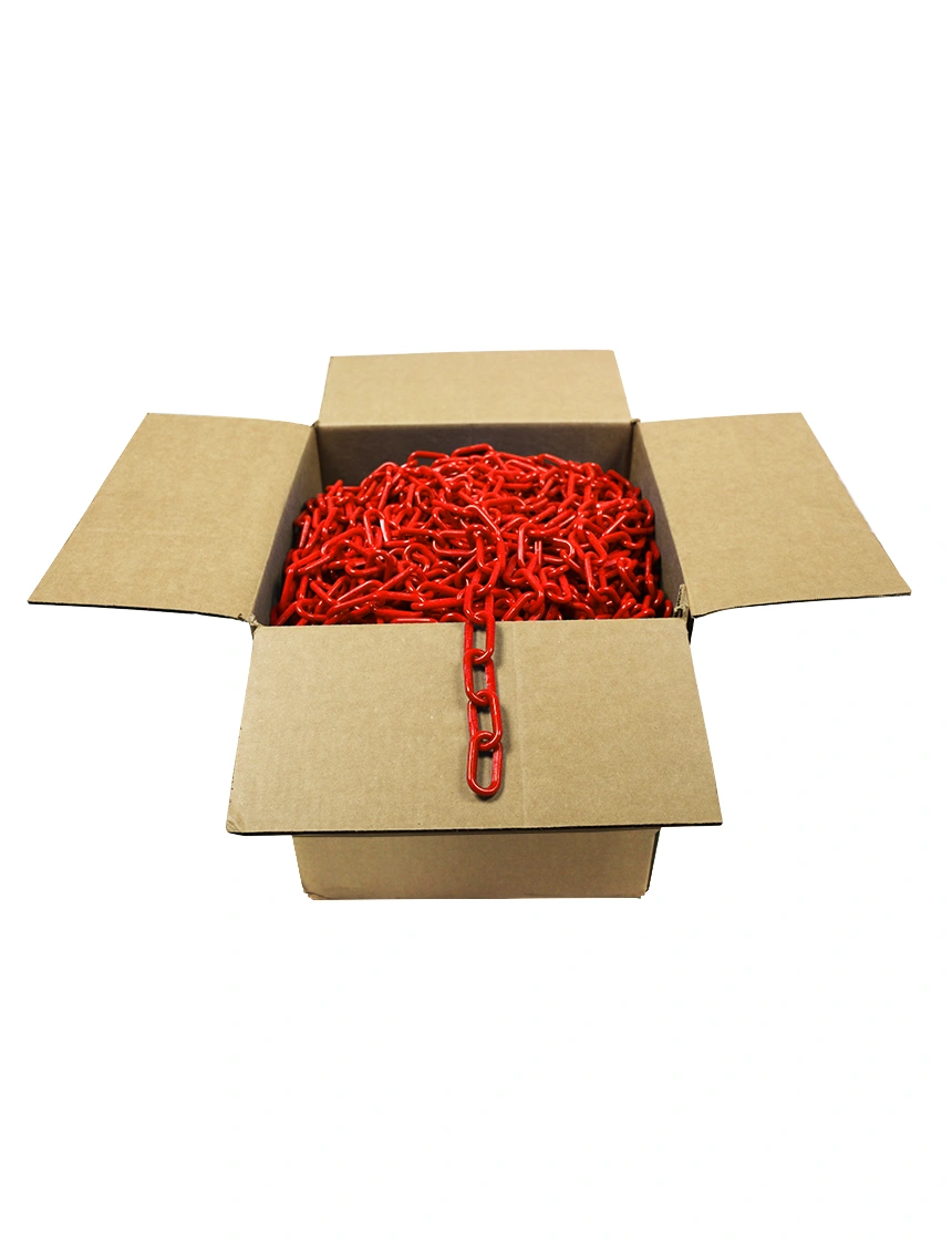500\u0027 Box Of Red 2\" Link, Standard Plastic Chain