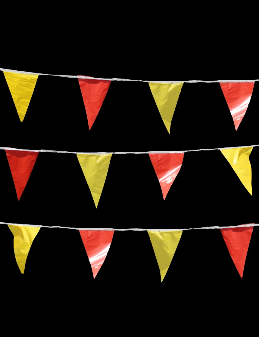 Box of Twelve (12) Bags 105\u0027 of 12\"x18\" RED \u0026 YELLOW OSHA Perimeter Marking Flags