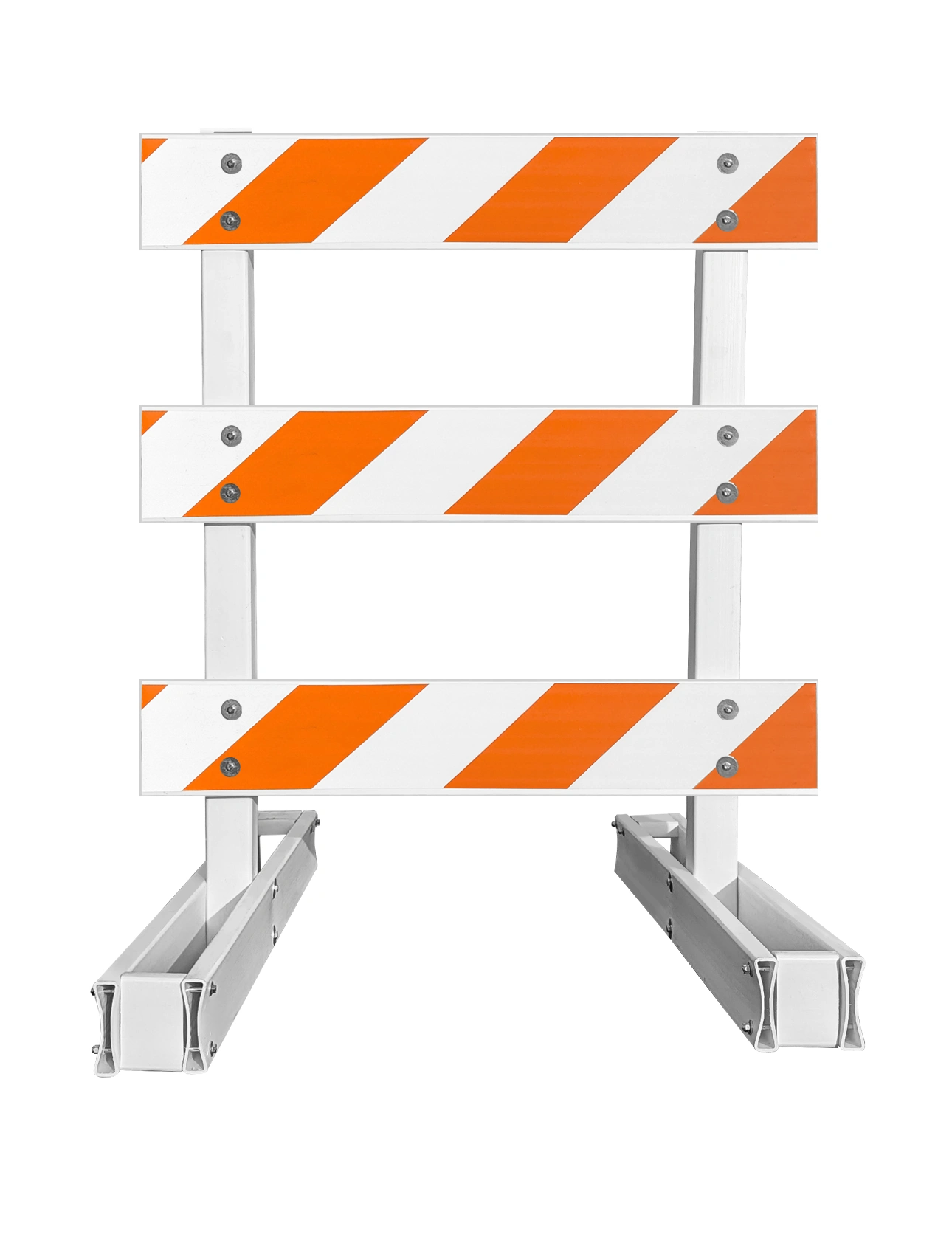 60\" Tall MUTCD Type III Barricade -Break-Away System \u0026 Three 4\u0027 Plastic Boards w/HI Sheeting On Both Sides Of Rails