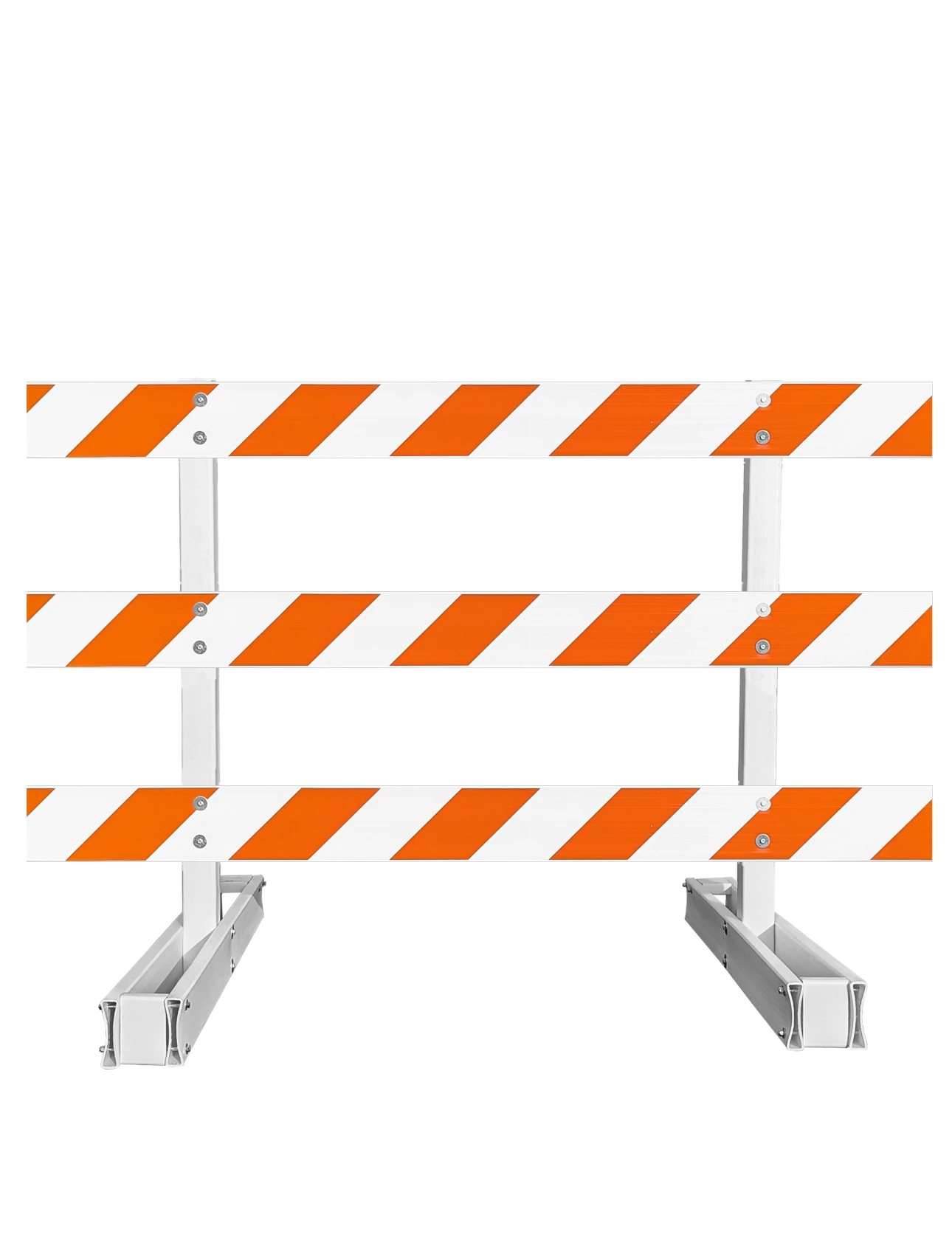 60\" Tall MUTCD Type III Barricade -Break-Away System \u0026 Three 8\u0027 Plastic Boards w/HI Sheeting On Both Sides Of Rails