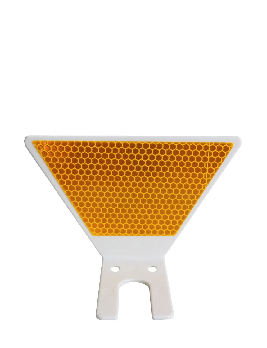 Butterfly Guardrail Reflector, White with One (1) Yellow Reflective Panel (Box of 50)