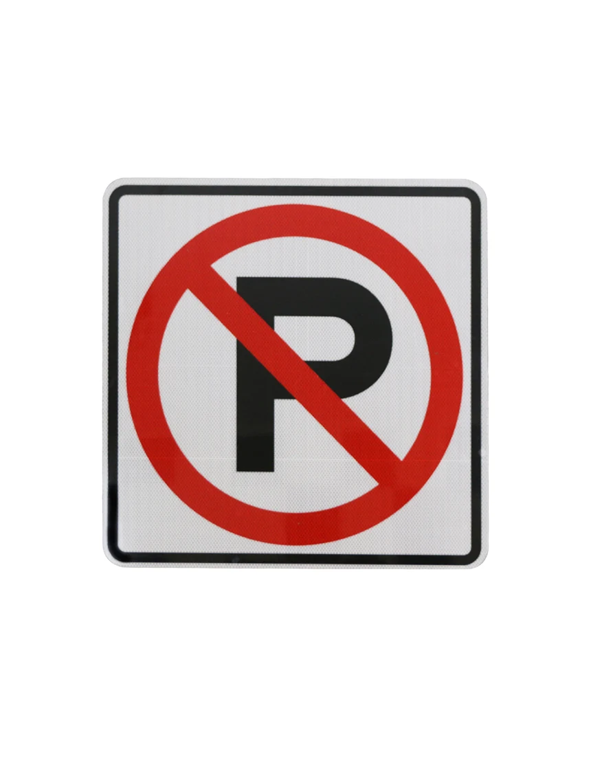 24\" X 24\" No Parking Symbol Sign w/ HI Sheeting, 3 Mil Acm