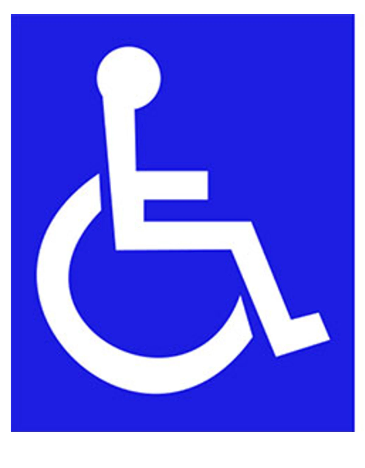 45\" X 45\" PPG Reflective White On Blue Thermoplastic Handicapped Symbol