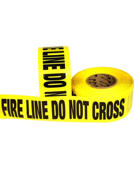 3\" x 1000\u0027 Yellow, Barrier Tape \"FIRE LINE DO NOT CROSS\"