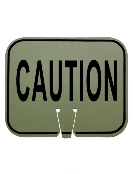 caution clip on sign non reflective horizontal olive drab