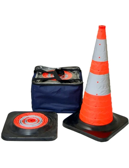 30\" Collapsible Cone Kit (5 Cones) with two Reflective Collars and Heavy Duty Rubber Base