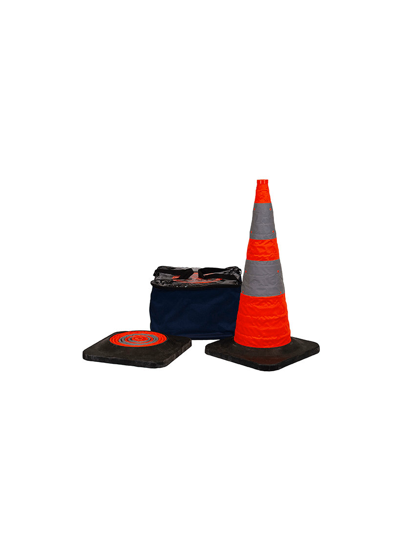 30\" Collapsible Cone Kit (5 Cones) with two (2) Reflective Collars and Heavy Duty Rubber Base