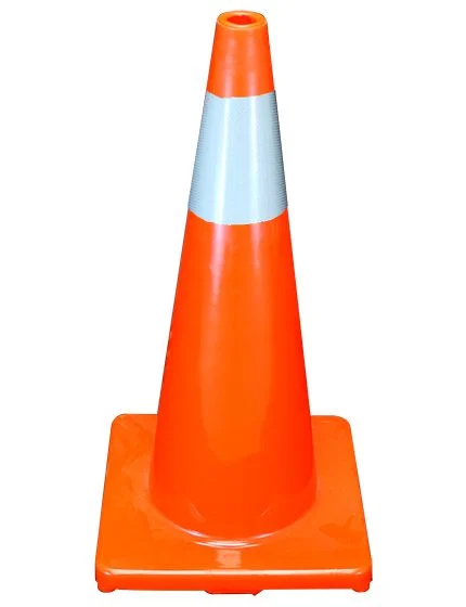 Solid Orange, 28\", 5.0 Lb., Economy Cone w/ 6\" Reflective Collar