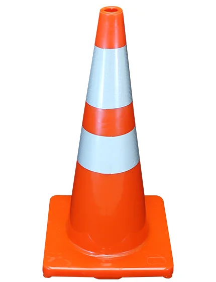 Solid Orange, 28\", 5.0 Lb., Economy Cone w/6\" \u0026 4\" Reflective Collars