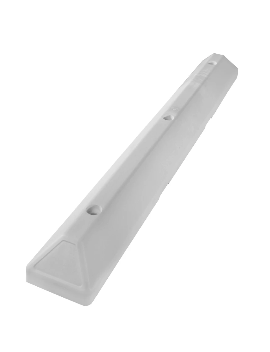 4\u0027 White Recycled Plastic Commercial Parking Block w/ 14\" Galvanized Rebar Steel Spike Fasteners