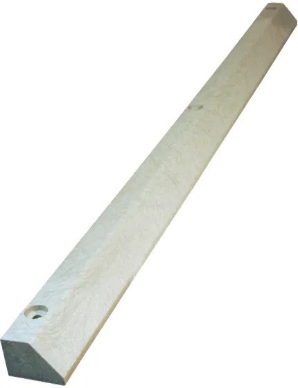 6\u0027 Concrete Gray, Economy Solid Recycled Plastic Parking Block w/8\" Lags \u0026 Anchors