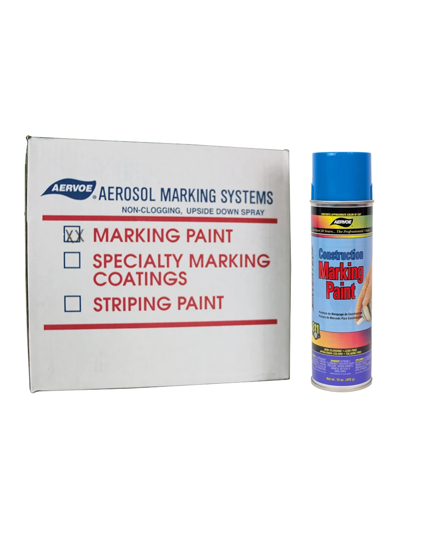 Fluorescent Blue Construction Marking Paint (Case Of 12)