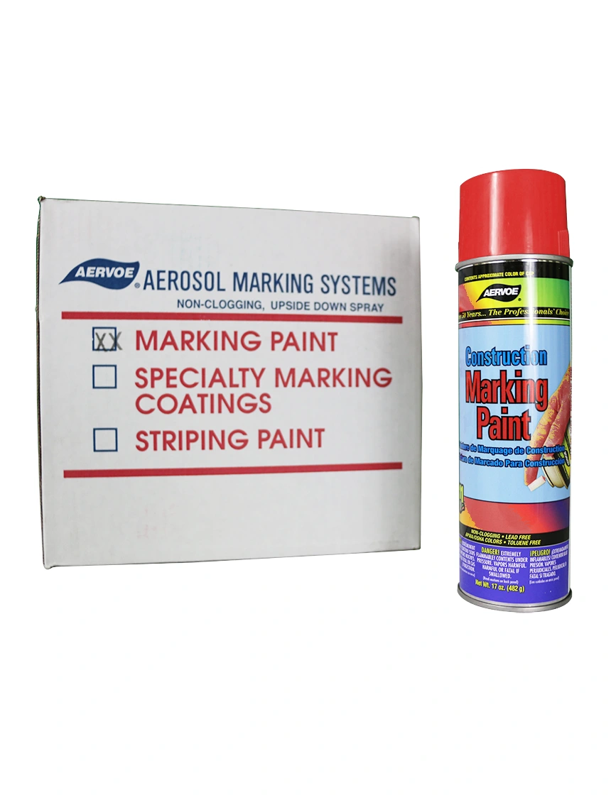 Fluorescent Red Construction Marking Paint (Case of 12)