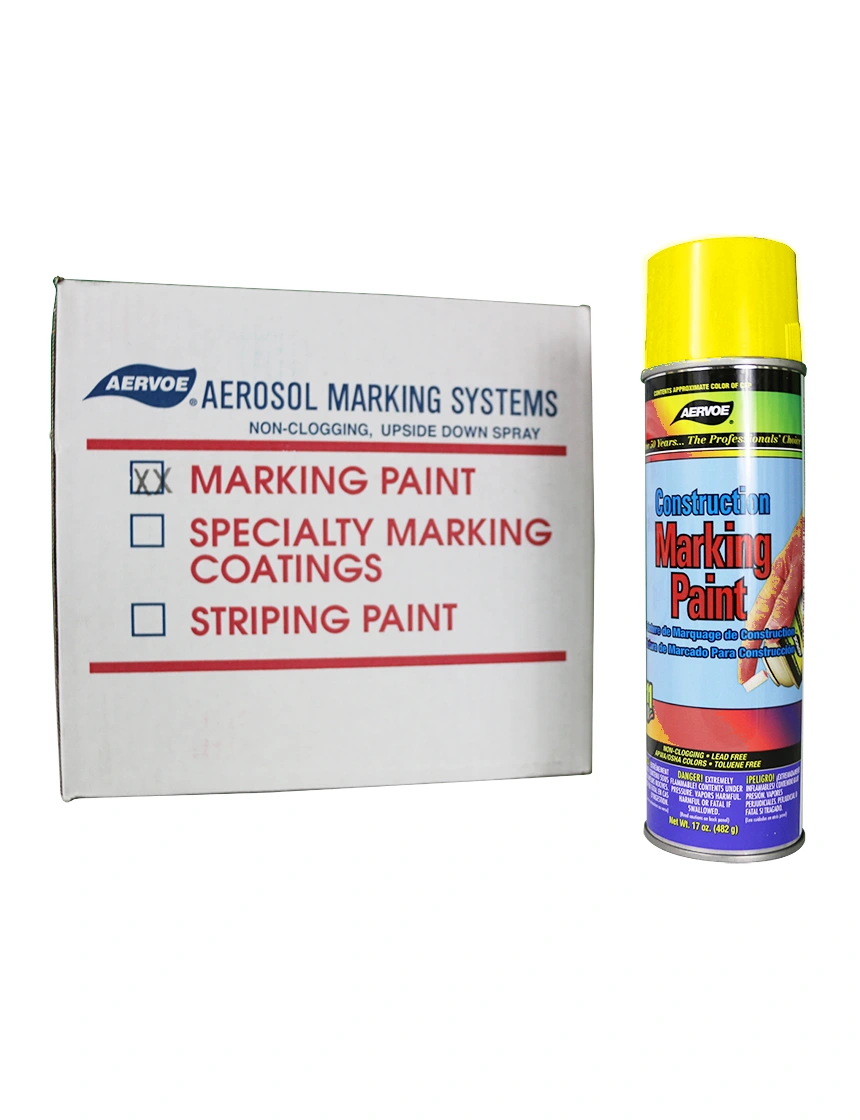Fluorescent Yellow Construction Marking Paint (Case of 12)