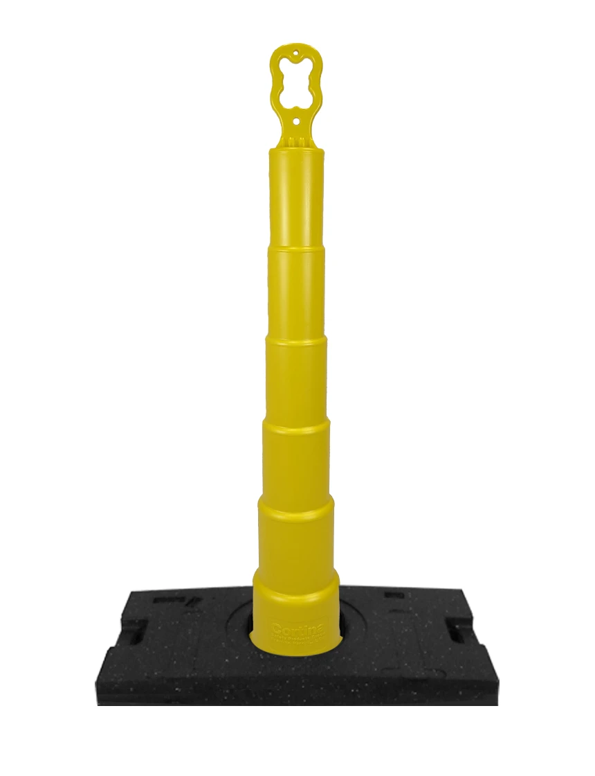 42\" Yellow Ez-Grab Channelizer 30 lbs Base