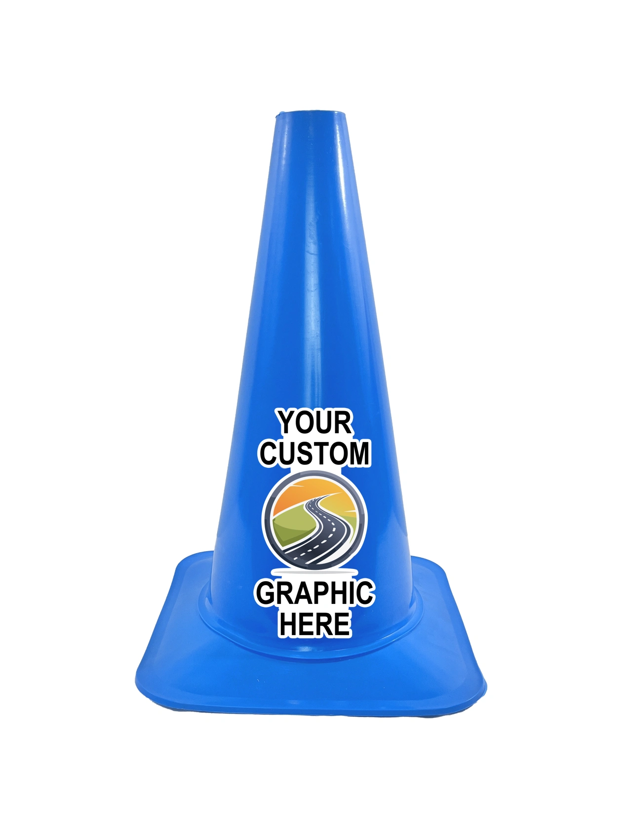 18\" Cortina \u0027Sport Cone\u0027, Blue with Full Color Custom Graphic