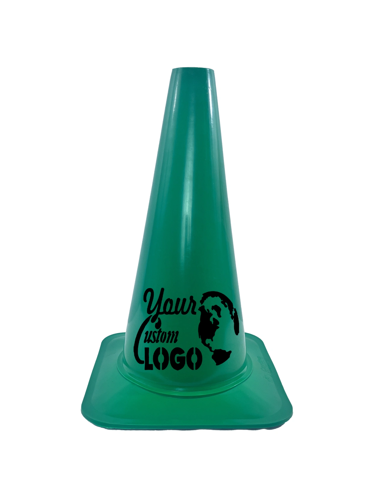 18\" Cortina \u0027Sport Cone\u0027, Green with Single Color Custom Graphic